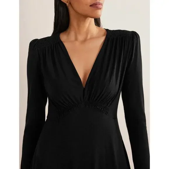 Boden Jersey Mini Tea Dress – Black – Size 6R - Picture 2 of 8